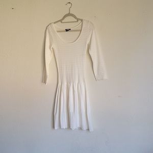 Sequin Hearts knit midi dress size Small color ivory
